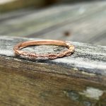 leaf ring with pattern rose gold | Posy Fine Jewellery Toronto
