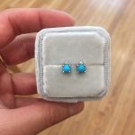 rose cut tuquoise december birthday earrings.jpeg | Posy Fine Jewellery Toronto
