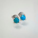 rose cut turqoise and diamond stud earrings.jpeg | Posy Fine Jewellery Toronto
