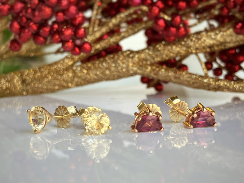 semi precious stud earrings as example of custom jewellery christmas gift