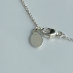 Silver chain necklace with a small round pendant attached to a lobster clasp.